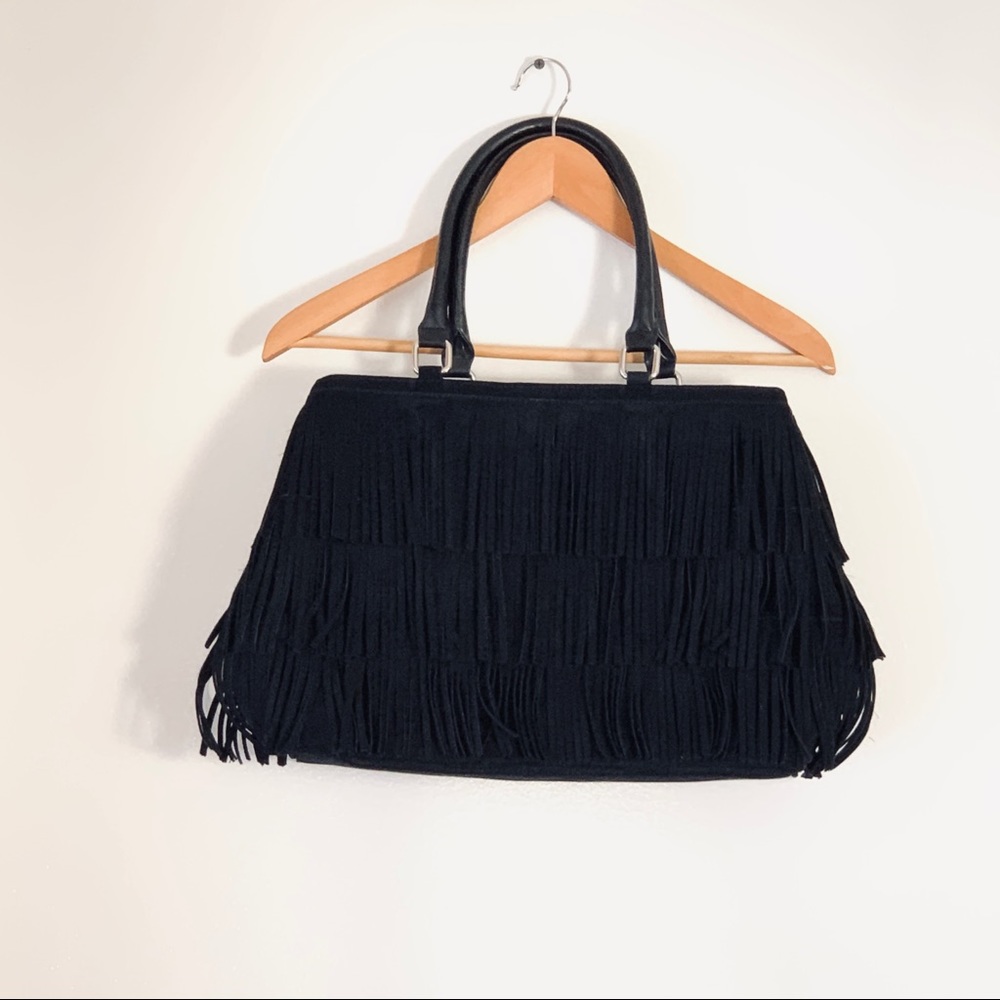 Black Fringe Purse
